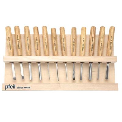 Kit de formões de goivas PFEIL intermediária Kit 12 peças
