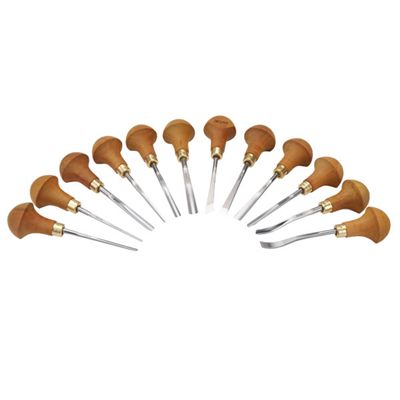 Kit de goivas de palma de mão para escultura e entalhe 12 peças